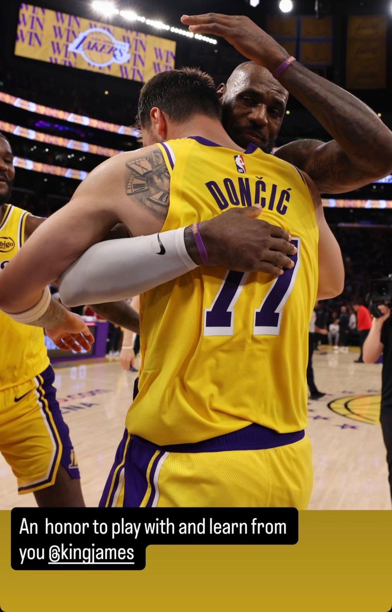 NBALAKERSBLOG's tweet photo. Luka despide a LeBron de los Lakers en IG:
"Un honor haber jugado y aprendido de vos @KingJames" https://t.co/FtilNqMKXP