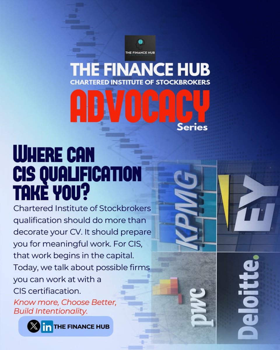 finance_hub231's tweet photo. @cisnigeria  Advocacy Series | Day 7

A common question from students is:

"What careers can a CIS qualification lead to?"

Let's explore some of them. https://t.co/irVHaPmkHJ