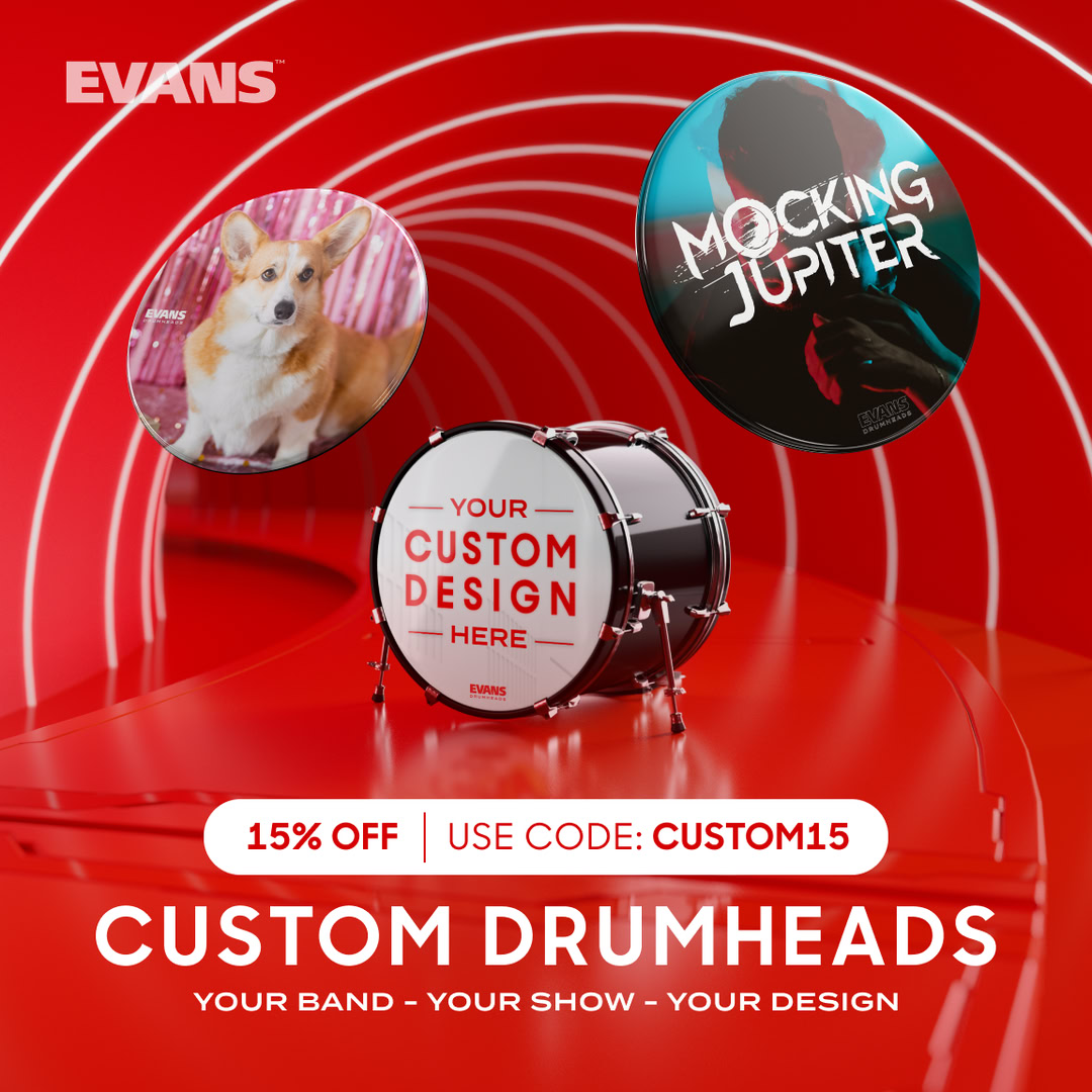 EVANSDrumheads's tweet photo. 🚨FLASH SALE ALERT🚨

For a limited time EVANS Custom Drumheads are 15% off, simply login to your Players Circle Account and add the code 'CUSTOM15' at checkout.

Design yours at: https://t.co/ImtNNElg7s

*only available in select regions https://t.co/g94Co1i6Er