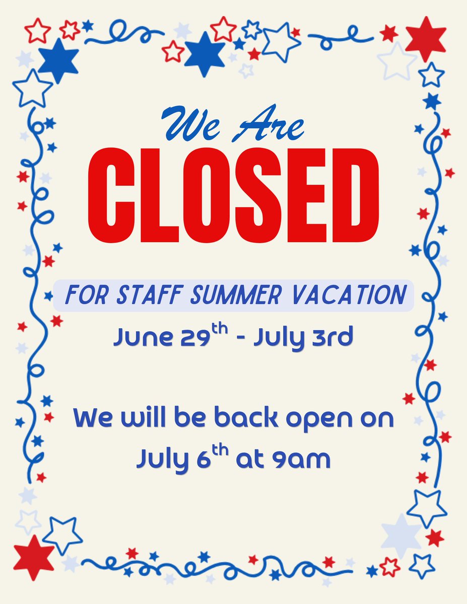 AZ_JrSr_HS's tweet photo. BRB... we're soaking up a little summer! ☀️
Our team is taking a short summer vacation, so the school will be closed June 29 – July 3. We'll be back in action on Monday, July 6, refreshed and ready to welcome everyone back!
Have a fantastic week! 
#summer #summerbreak #seeyousoon https://t.co/YKmby38Rh9