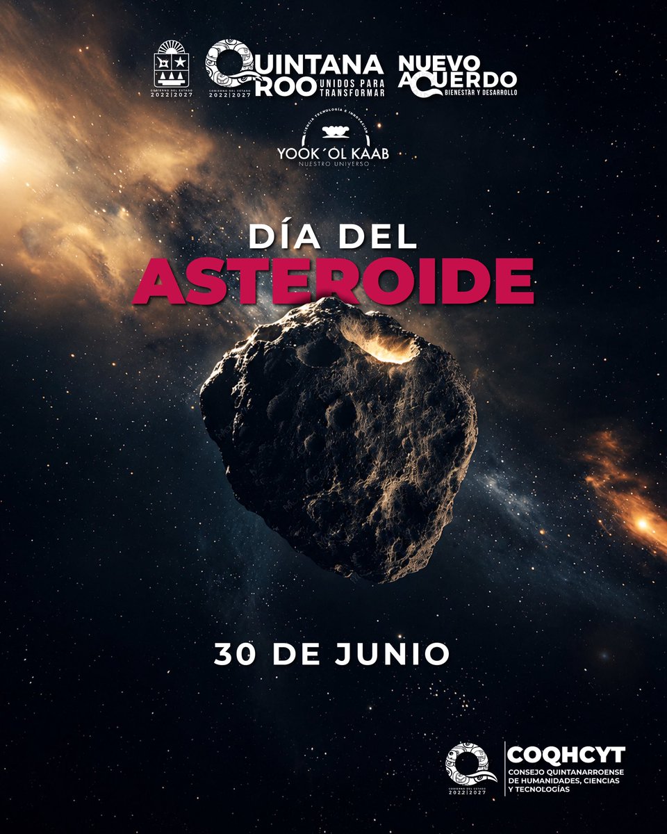 PlanetarioChet's tweet photo. ✨ 30 de junio | Día del Asteroide.☄️

El universo guarda secretos fascinantes… y los asteroides son parte clave de nuestra historia y nuestro futuro. 🌌

#UnidosParaTransformar
#CienciaParaTransformar https://t.co/6rA8lUwf6w