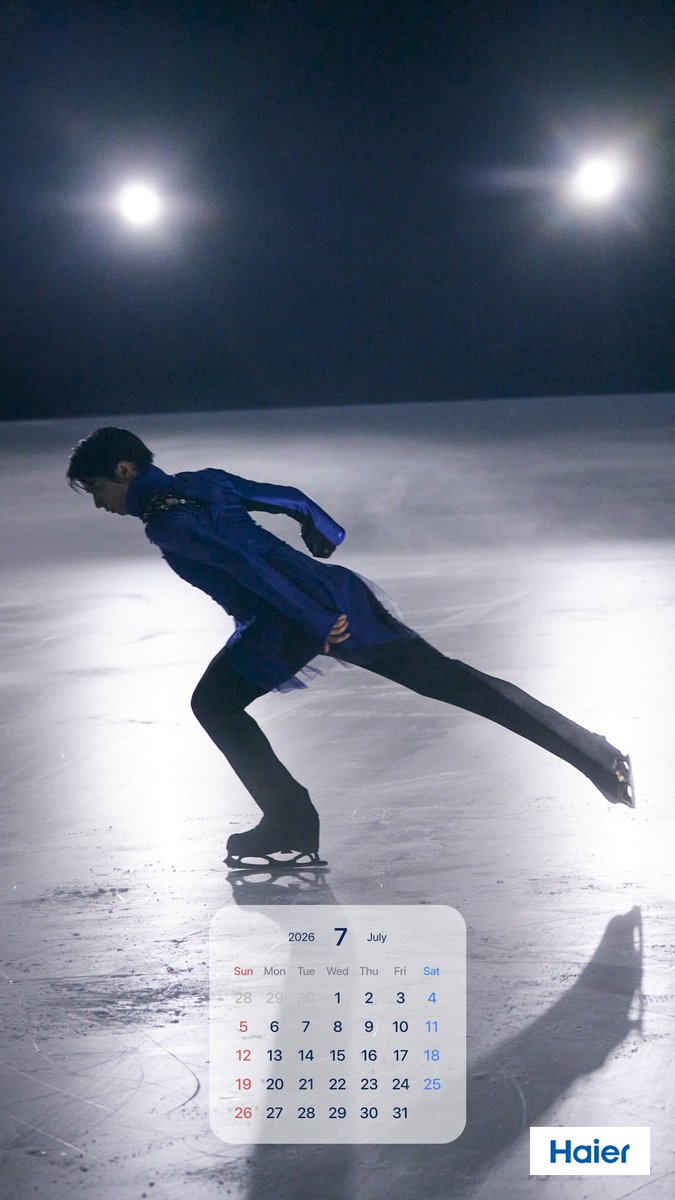 HaierJapan's tweet photo. ＼🍉7月カレンダー🍉／

今月の『#羽生結弦 さんオフショット壁紙カレンダー』はこちら✨️

待ち受けに設定した方は、コメントで教えてください！⛸️

#Haier
#Haier_YUZU https://t.co/5aJtT9rvaS