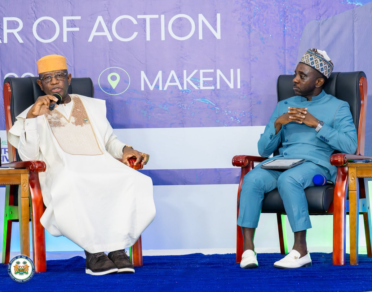 julius_maadabio's tweet photo. As the first president to hold a town hall, I was thrilled and energized during today's event in Makeni. We passionately reaffirmed our dedication to transparency and accountability. 

In Makeni, I proudly highlighted our achievements and shared our exciting plans to build on our success. Thank you, Makeni, for your warm and excellent hospitality!