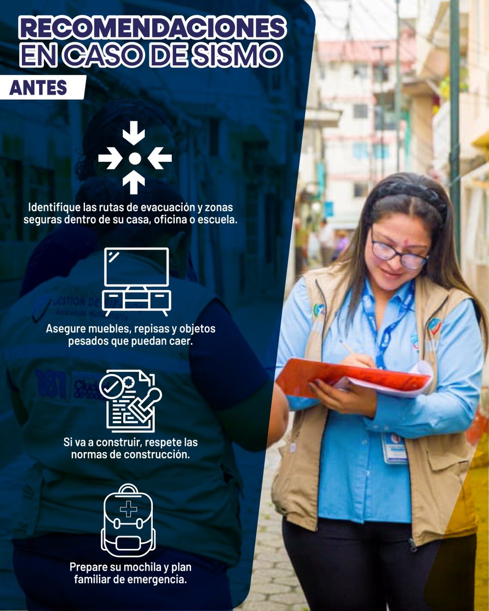 segura_ep's tweet photo. Desde #SeguraEP te recomendamos cómo estar prevenido ante un sismo. 

Sigue estas recomendaciones ⬇️.

#AsiSeHaceGuayaquil
#CiudadDeTodos https://t.co/r1AKcGIfqf