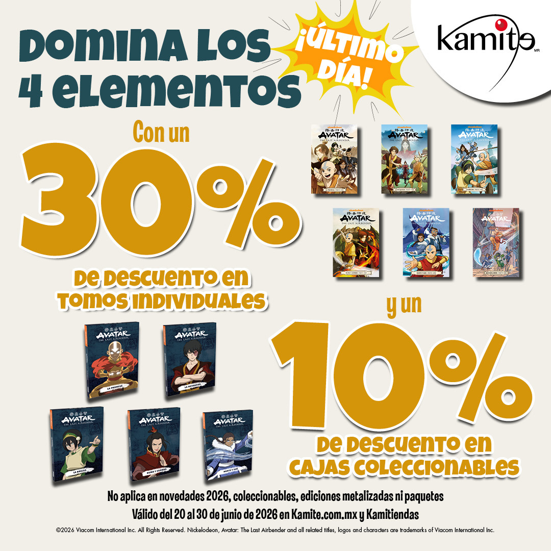Kamite5's tweet photo. ⏳ ¡ÚLTIMAS HORAS! 🌊🔥🪨🌪️ Hoy termina el Rally Avatar. ¡Último día por tus postales y póster!

💥 30% DESC. en tomos individuales
💥 10% DESC. en cajas

Corre a tu #Kamitienda, compra mín. $300, responde el reto del #KamiTeam y ¡asegura tu recompensa! 🎁📖 https://t.co/UWSNMf4Ncd