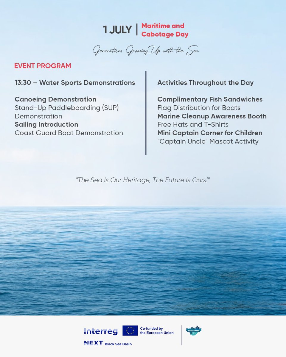 BlueGatesProje's tweet photo. The Görele Port Authority cordially invites you to the 1 July Maritime and Cabotage Day Celebration Program. https://t.co/Oe3cwQ8oJ2