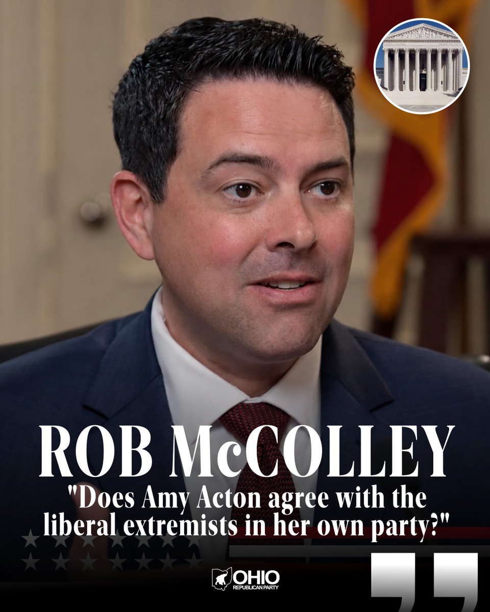 ohiogop's tweet photo. The United States Supreme Court handed states a landmark victory, upholding laws protecting girls' and women's sports in a 6-3 ruling. Rob McColley called out the disconnect directly, noting that Democrat gubernatorial candidate Amy Acton has yet to answer for her party's unanimous opposition. https://t.co/ZQWwIU6iKl