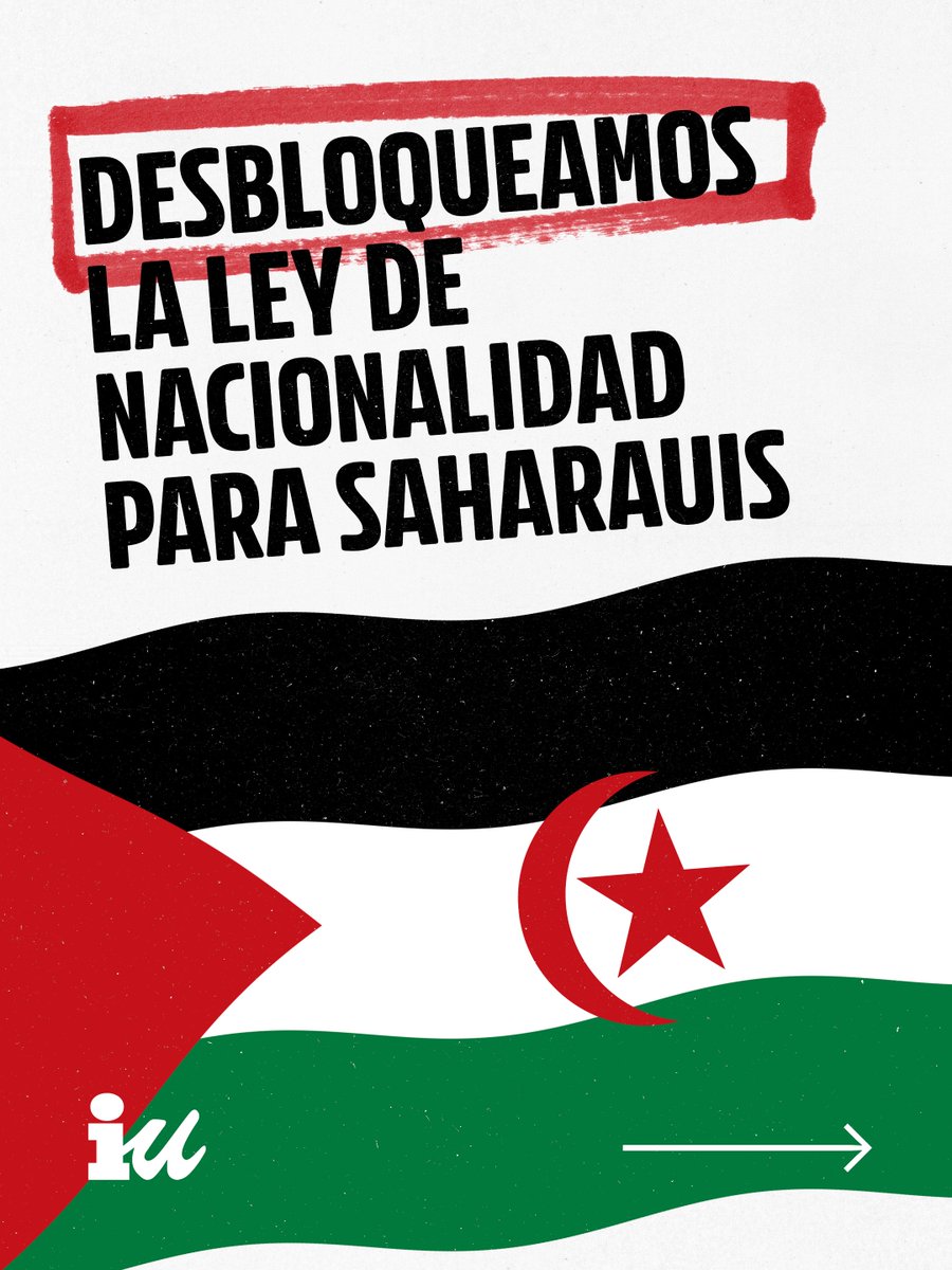 IzquierdaUnida's tweet photo. ✅ Tras 43 meses en un cajón, desbloqueamos la Ley para conceder la ciudadanía por carta de naturaleza a las personas saharauis nacidas antes de 1976.

🇪🇭 Damos un paso más para reparar una deuda pendiente con el pueblo saharaui. https://t.co/R0pXjhjx9X