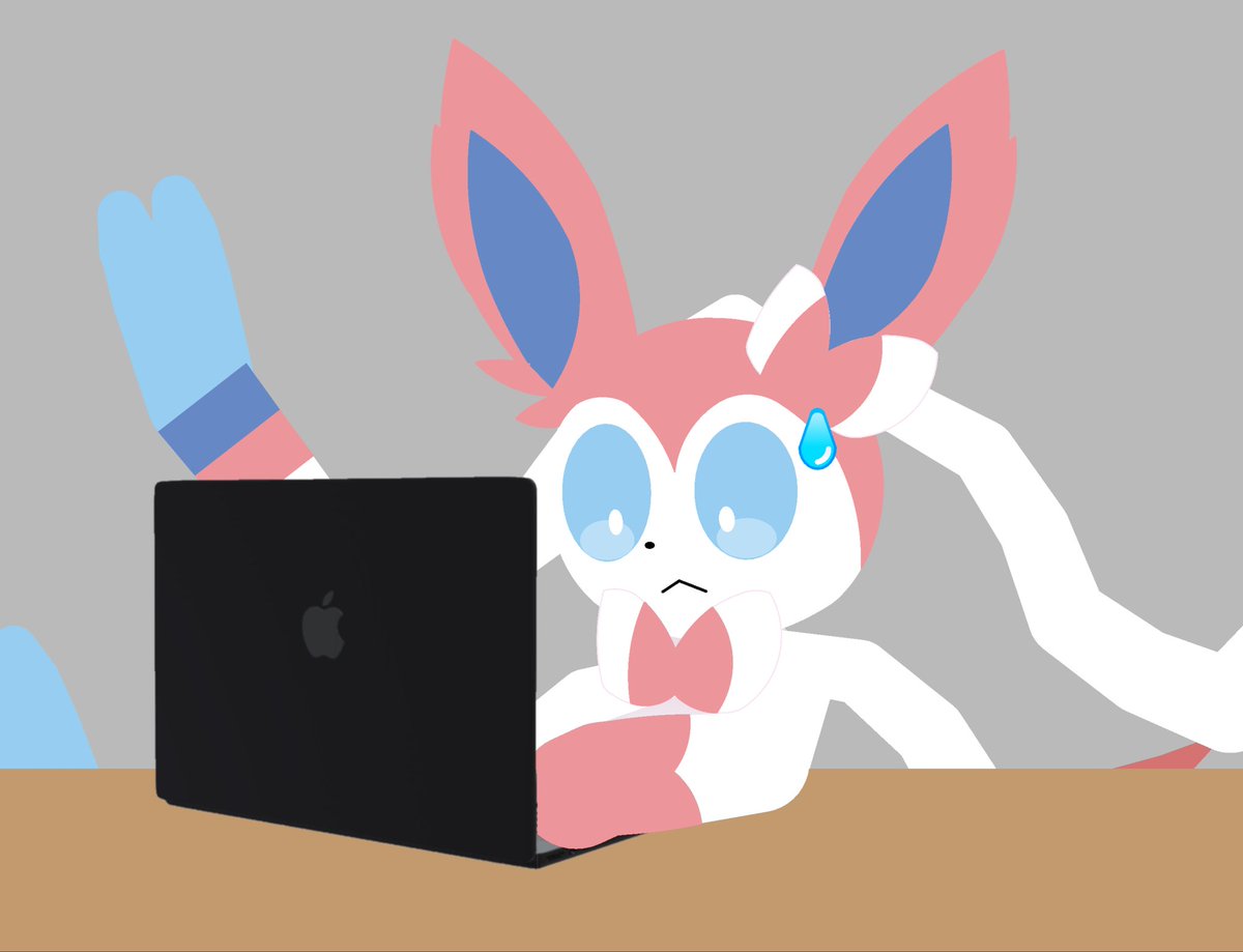 AnimsTinky's tweet photo. Sylveon looking his thumbnail for things nightmare 😭 https://t.co/s6lTEfJOvu