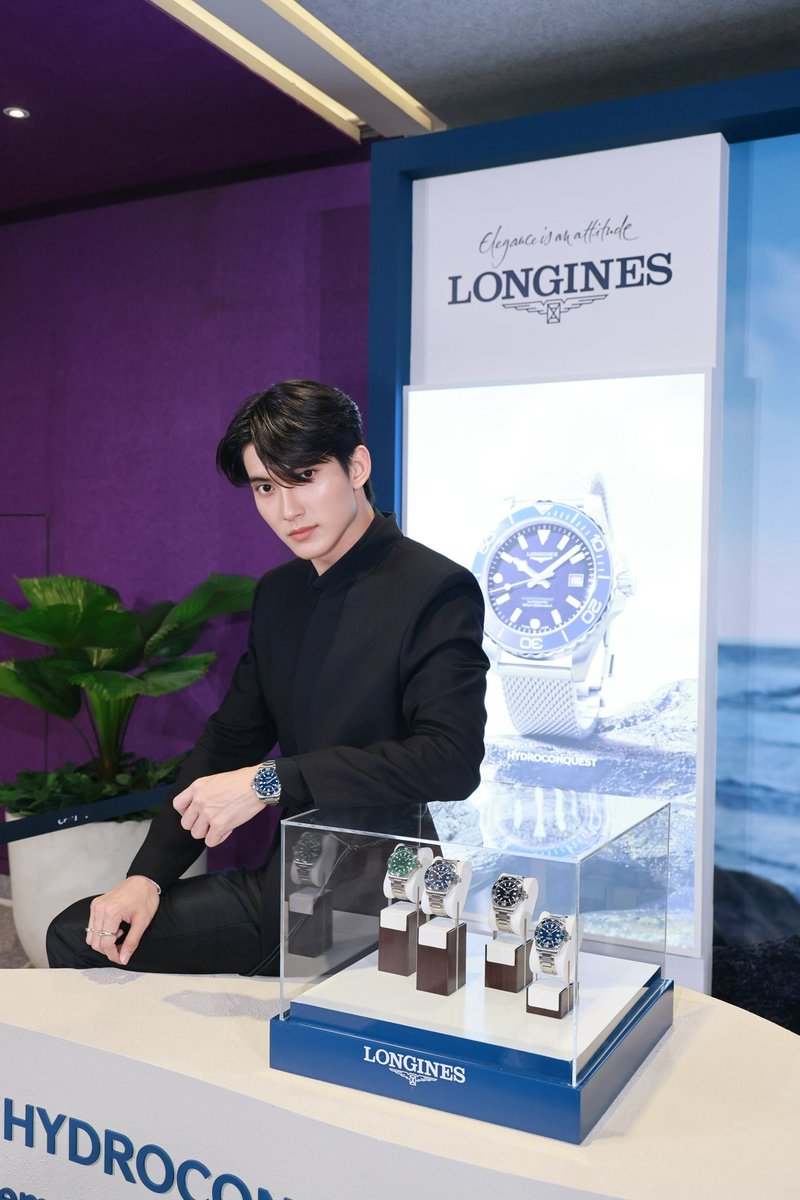 HeadquartesTH's tweet photo. First Chalongrat (@firstfh5) was honored to be part of the opening of the Longines  HydroConquest Pop-up Store at Central World. 

#First_Chalongrat 
#รักแรกของเฟริสท์ 
#LonginesThailand https://t.co/jUMliF8HOk