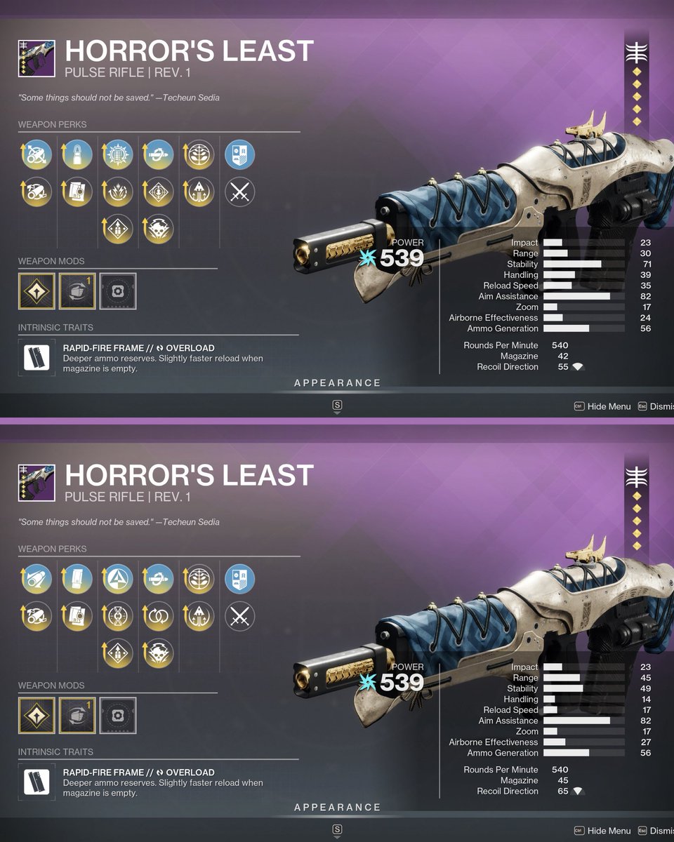 D2_Director's tweet photo. Zavala is selling Horror’s Least Pulse Rifle this week 👀✨ https://t.co/zrIcVE9IHF