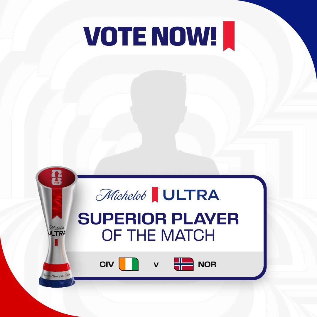 FIFAWorldCup's tweet photo. Vote now for your @MichelobUltra Superior Player Of The Match! ⚽

#FIFAWorldCup #SuperiorPOTM