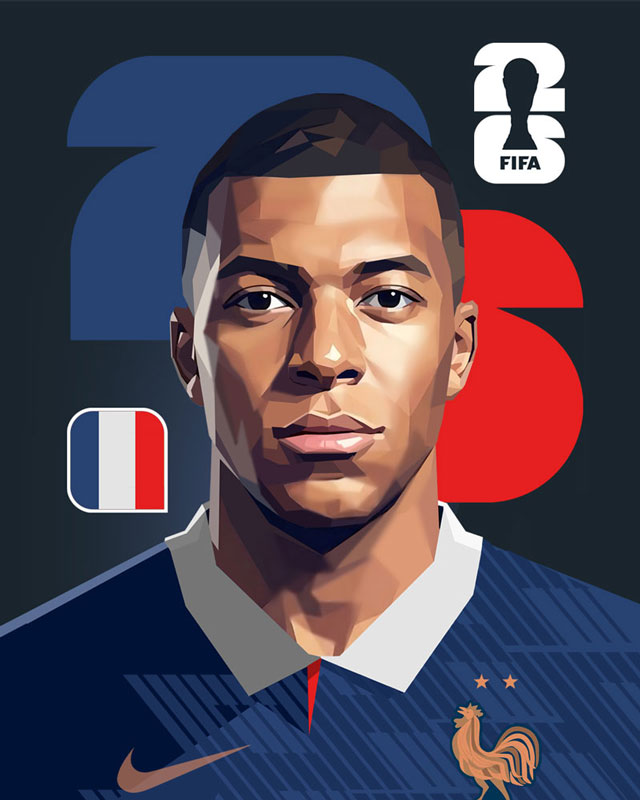 CristhianHova's tweet photo. Illustration inspired by France's @KMbappe  for the 2026 World Cup

#worldcup #illustration #digitalart #art #france #mbappe #kylianMbappe #fifa #vector https://t.co/1t2khi5mIc