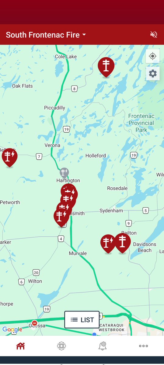 SteveCoville's tweet photo. Lots of wires arching in Frontenac County keeping HydroOne and Fire crews busy. #ygk #ONStorm #HydroOne #FrontenacCounty https://t.co/sB1FemfT4B