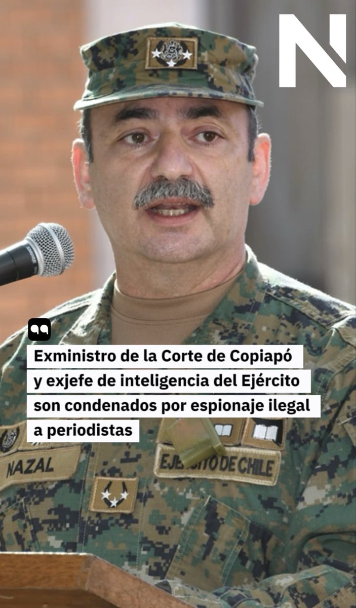 N_PrensaCL's tweet photo. 1/ Un exministro de la Corte de Copiapó y un exgeneral de inteligencia del Ejército fueron condenados por espiar periodistas con oficios judiciales falsos. Hoy están en la calle, con libertad vigilada. Abrimos 🧵 https://t.co/LeVnLTGspg