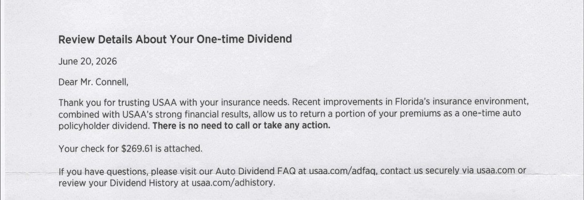Connell_LLC's tweet photo. Tort reform has been an enormous win for the state of Florida and swept the entire U.S. insurance market by storm (@USAA, etc). For @GovRonDeSantis, this is a major contribution to his legislative legacy. It took political will and courage to put new Civil Remedies into law over 2 years ago in 2023 thru CS/CS/HB 837 (former Rep. Tommy Gregory, Rep. @TPFabricio, Rep. @websterbarnaby , Rep. @headboatwasher, former Rep. @ClerkMikeCaruso, former Rep. Killebrew, current Sen. Leek, Rep. @vickillopez , Rep. @RandyMaggard_FL / @RepMaggard, and former Rep. Roth) and CS/CS/SB 236 (former Sen. Hutson).

As soon as the new year in 2027, after a new Governor succeeds @RonDeSantis, auto dividend recipients could see this all undone thru a state-wide policy coverage system change from No-Fault to At-Fault automobile insurance which is projected to entirely offset these consumer savings with drastically higher premiums.

This is why I've lobbied against opposing Motor Vehicle Insurance bills such as HB 769 (Rep. @megweinberger  and Rep. @dannyalvarezsr) and SB 522 (Sen. @ErinGrall) which rejects the above mentioned reform and legacy accomplishment for consumer protection.

If you want to save your auto dividend and low insurance rates with me, learn more at https://t.co/V0YLD5vtNO & https://t.co/MPTUjnohpm