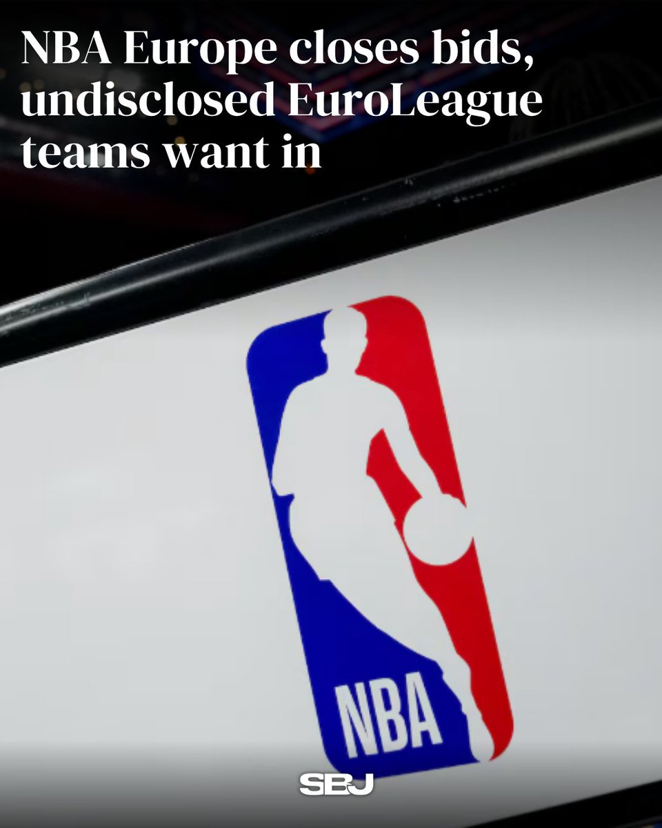 SBJ's tweet photo. NBA Europe bidding has closed — with offers exceeding the league's $500M-$1B target range from EuroLeague teams, former @NBA owners and soccer clubs in 12 cities including Madrid, Barcelona, Berlin and London.

Real Madrid, Asvel and Fenerbahçe are among the EuroLeague teams reportedly eyeing a jump.

Read more ⬇️
https://t.co/WglbpxEhF9