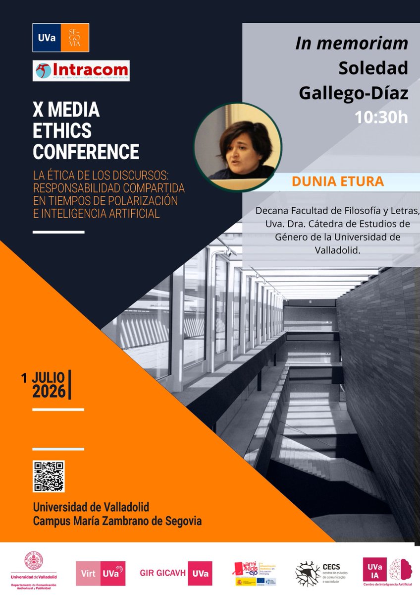 SJC_UVA's tweet photo. ¡Todo listo para disfrutar desde mañana, 1 de julio, del X Media Ethics Conference que se celebra en la Facultad de Ciencias Sociales, Jurídicas y de la Comunicación! https://t.co/PyBecokotn 
#FacultadSJC #Segovia https://t.co/LlAYkVXZP5
