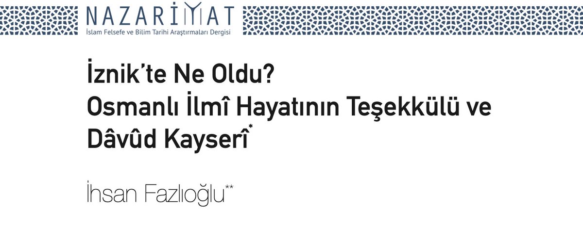 islamdusunceatl's tweet photo. Prof. Dr. İhsan Fazlıoğlu (@ihsanfazlioglu ) da Dâvûd-ı Kayserî'nin Osmanlı düşünce tarihindeki kurucu rolü hakkında önemli tespitlerde bulunur: Fazlıoğlu'na göre Osmanlı ilmî hayatı tesadüfi bir başlangıç yapmamış; aksine, "Türkistan-İran-Anadolu ve Şam-Kahire" hattında teşekkül eden o büyük "ortak kültür havzası"nın şuurlu bir şekilde temellük edilmesiyle tarih sahnesine çıkmıştır.  

İşte Dâvûd-ı Kayserî tam da bu muazzam kültürel aktarımın ana damarıdır. O, yalnızca bir sûfî değil; Merağa ve Tebriz matematik-astronomi okullarının "riyâzî" (matematiksel) ve "aklî" mirası ile, Şam-Kahire ve Konya'nın "irfânî", "fıkhî" ve "kelâmî" birikimini şahsında meczeden çok yönlü bir âlimdir.  

İznik Medresesi'nde gerçekleşen asıl devrim, bu çok katmanlı ortak kültür havzasının Osmanlı'nın kuruluş harcına dönüştürülmesidir. Nitekim Kayserî'nin, Orhan Gazi’nin oğlu Süleyman Paşa’ya takdim ettiği ve Osmanlı'da telif edilen ilk orijinal ilmî eser olan el-İthâfu’s-Süleymânî; kılıçla sınır çizen bir uç beyliğinin, matematikten optiğe (menâzır), mantıktan kelâma kadar evrensel bilgiyle nasıl bütünleştiğinin ve fikrî rüştünü nasıl ispat ettiğinin en somut belgesidir.

bkz: https://t.co/76FvJr3N6j