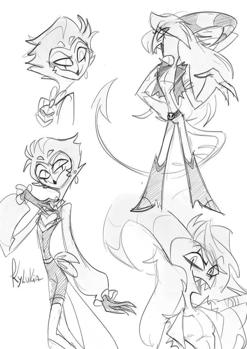 kylukia's tweet photo. A few more sketches ❤️
#helluvabosfanart #helluvaboss #Stolas #Blitzø #Stolitz https://t.co/JBLjmUOkdc