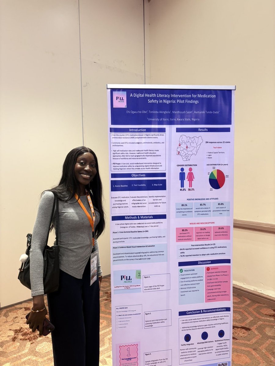 ehiobe's tweet photo. Got to present my first-ever conference poster at #ADHS2026 ✨

From almost missing the conference entirely to presenting our work on digital health literacy and medication safety and learning from brilliant minds in digital health, this experience was special.

Super grateful! https://t.co/s8A9zaTzVD