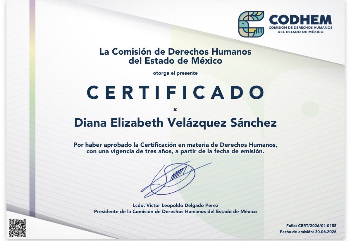 dianavlzs's tweet photo. ¿Adivinen quién va a festejar doble hoy?

😎 Mi certificación en materia de Derechos Humanos 

🇲🇽 Y el pase de mi México 

😬🥹🥹

#DDHH #YSiSí https://t.co/kezXQfrFCH
