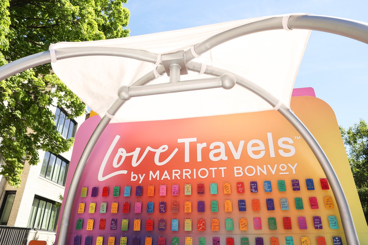 MarriottIntl's tweet photo. Love travels when every journey we take shapes a more welcoming world—including through our support of @CapitalPrideDC in Washington, D.C., the city of our founding nearly 100 years ago. 

At the Capital Pride Parade, Marriott International associates, family members, and friends joined our LoveTravels by @MarriottBonvoy float in support of our philanthropic partners SMYAL, @MattShepardFDN, and IGLTA. The event was a vibrant expression of community, allyship, and belonging. 

During Pride season and beyond, we remain committed to welcoming all.

#LoveTravels