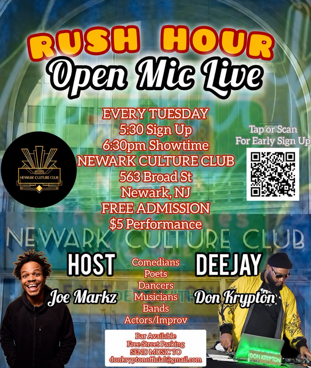 JoeMikeMarkz's tweet photo. Today and every Tuesday
FREE ADMISSION
Early sign up:
https://t.co/Gl4VXUK4XN https://t.co/iXiQrxRDiD