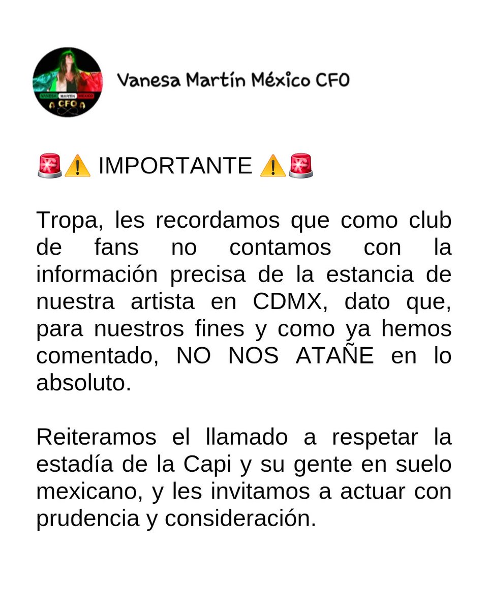 VanesaMartinMex's tweet photo. 🚨⚠️ IMPORTANTE ⚠️🚨 https://t.co/RcvuINdJQT