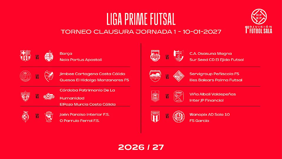 SoloFutSal_'s tweet photo. 🔵 CALENDARIO DE 1 DIVISIÓN FUTSAL

✍️ Ya tenemos calendario completo de la nueva Liga Prime FutSal.

Os dejamos enlace de la RFEF 
https://t.co/3SzB38995U https://t.co/00ncnEJvH7