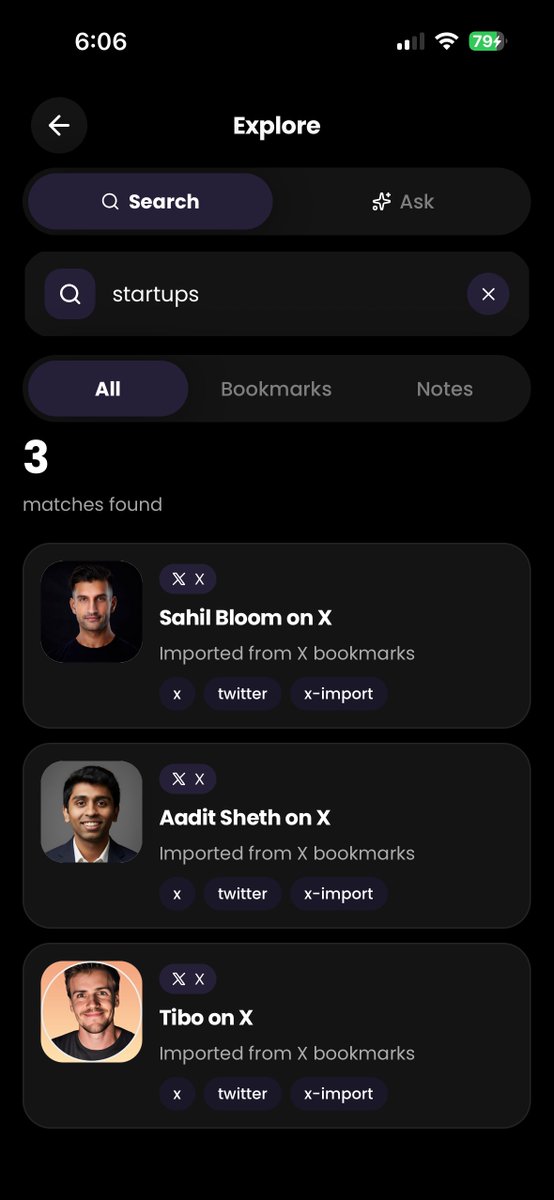 mendsalbert's tweet photo. @XDevelopers X bookmark search rarely finds what you actually saved.
We built Notemarq, MCP-connected bookmarks, added context, actually searchable.
Join the waitlist → https://t.co/zCXwcAfoY9 https://t.co/JPpmfpcoQm