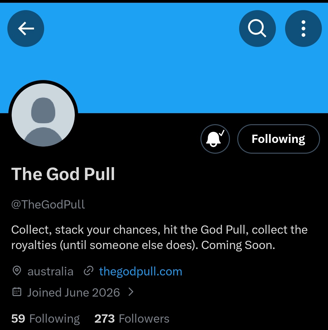 Cracker0077's tweet photo. Caught on this Alpha yesterday around 273 followers counts.
@TheGodPull
It seems they're gaining more momentum now.

Just an NFT collection with no PFP yet 😅

Y'all are still early https://t.co/Xo5tS91N38