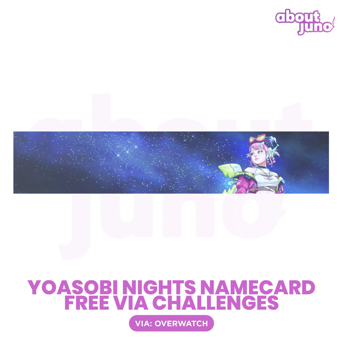 AboutJunoOW's tweet photo. Unlock a free event namecard by playing 5 games in #Overwatch 🌆

📝 Winning games and Stadium both grant double progress. https://t.co/QNDd037Mzc