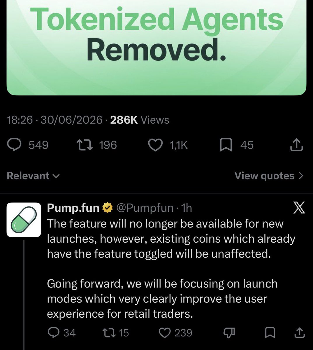 NicoCotc's tweet photo. Ouroboros the only agent coin that makes sense.

Stays unaffected. Close to 40% burned. The snake that eats its own tail.
🐍🐍🐍 https://t.co/xFLzkw3NqL