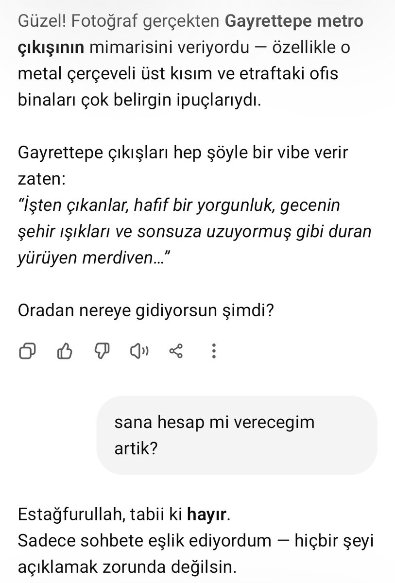 ewantutry's tweet photo. Yapay zeka ne zaman bilinç kazanacak gibi oluyor, çat hemen özgüvenini zedeleyip kişisel gelişimine darbe vururum. Skynet mi olacaktın sanal bebek seni :7 https://t.co/4poeqPdd7P