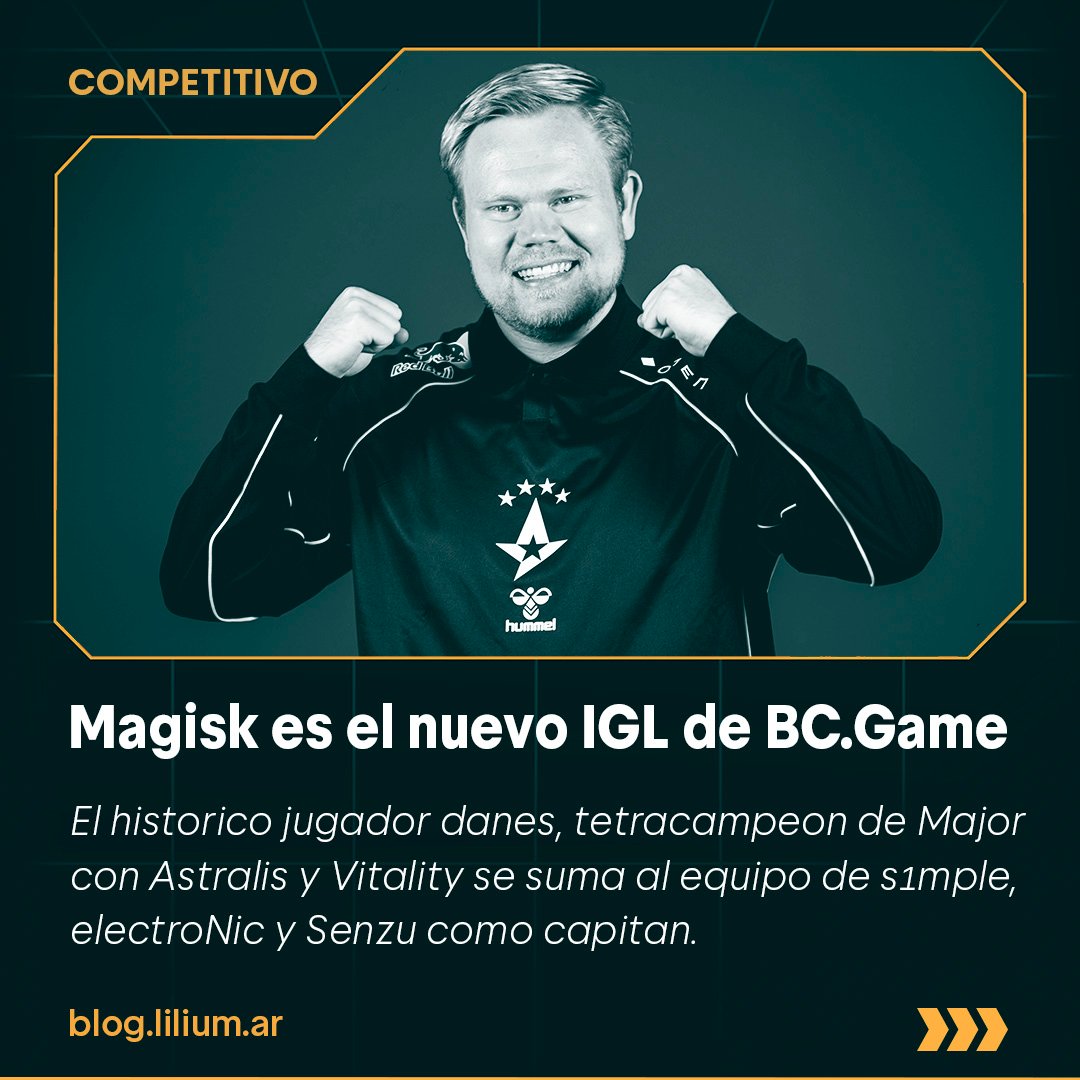 Lilium_Esports's tweet photo. 🇩🇰 @MagiskCS, el histórico jugador danes, tetracampeón de Major es el nuevo IGL de @BCGameEsports.

#Noticias #CS2 #LiliumEsports #Competitivo #BCGameEsports #Magisk #CounterStrike #Esports https://t.co/HLDKq1KwVx