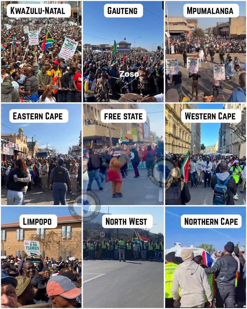 SayEntrepreneur's tweet photo. 9 provinces! Over 121 Marches in different towns and township!

No Free T-shirts
No Free buses
No Free Food
No R250 (normally paid by political parties.

Abahambe!! https://t.co/h55gcmH2RF