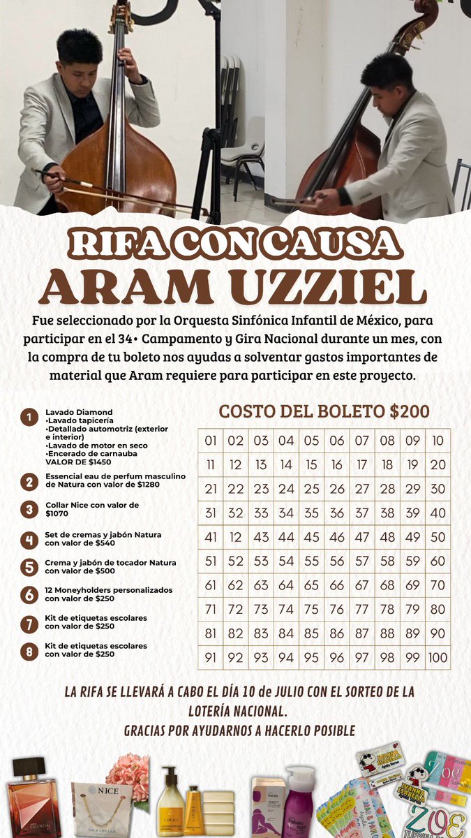 jaazmin90's tweet photo. @lamolechida @adrianm10 Hola Adrián y Mole, estamos buscando apoyo para mi sobrino Aram quien fue seleccionado por la Orquesta Sinfónica Infantil de México, para esta participación necesitan cubrir gastos que no estaban presupuestados, nos ayudan reposteando 🙏🏻 https://t.co/HqM3eIIhTH