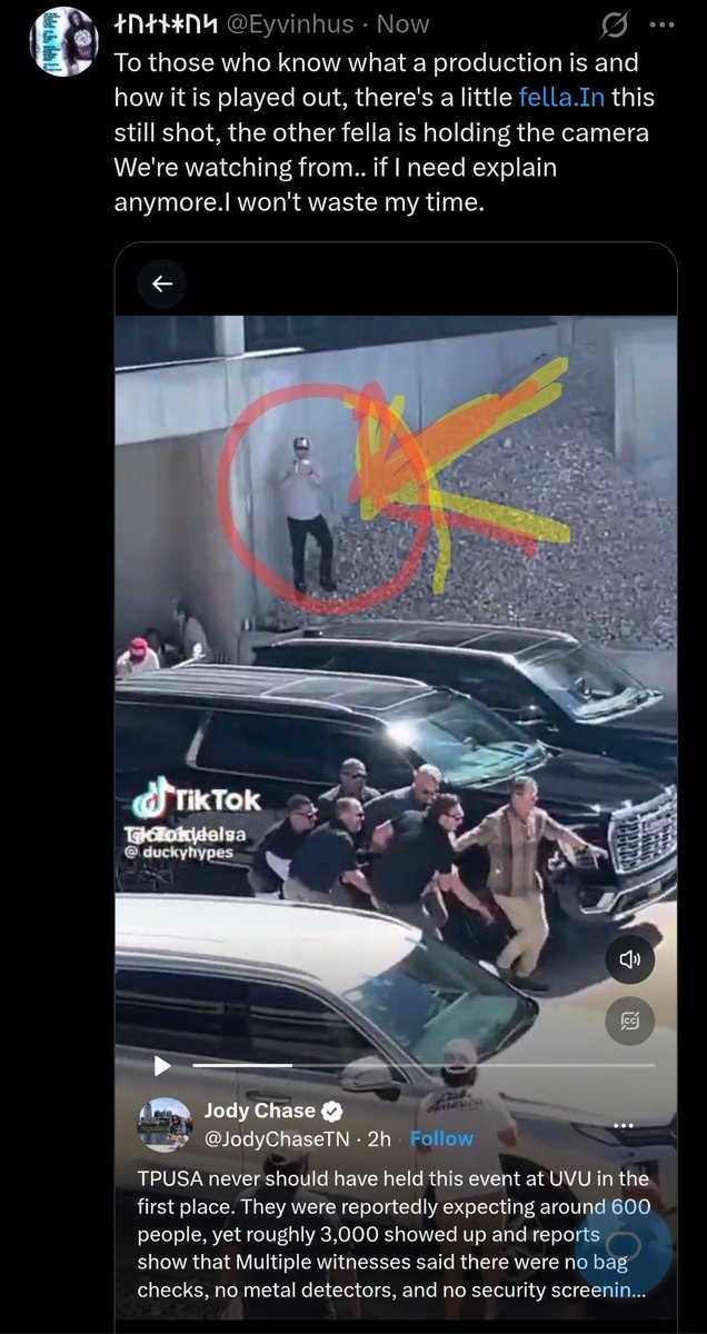 Eyvinhus's tweet photo. @karma44921039 Whoever cannot see the stage hands setting up the scene and the shot.And then every cameraman , getting into position again , this is fake , not real:
 a production https://t.co/W7hB31EwkF