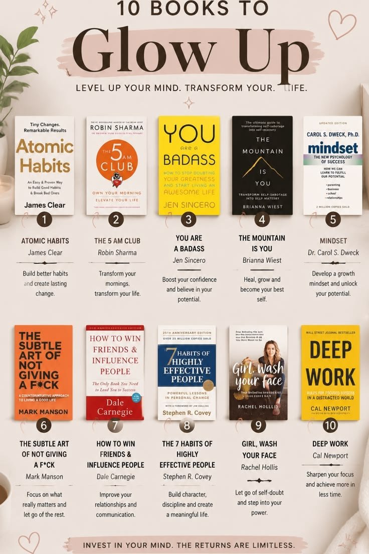 SarahAIHub's tweet photo. 10 Books To Glow Up 
Level Up Your Mind. Transform Your,Life. https://t.co/CDs3QdWvTQ