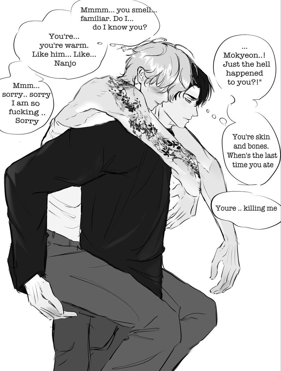 mutedbyeveryone's tweet photo. Nanjo never thought he'd see him again after such a long time. But he finds Mokyeon wasted at a bar shocked, he carries him home
#미혹의경계 #Borderline  @DanRim_ https://t.co/XcRRuQkg19
