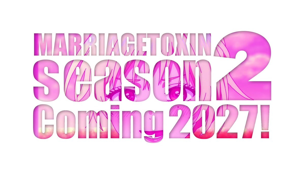 sakugaone's tweet photo. MarriageToxin, do estúdio Bones, terá sua segunda parte/cour/temporada em janeiro de 2027. 😬

São apenas 6 meses de intervalo, e uma produção que está muito, mas MUITO apertada mesmo. Boa sorte a toda a staff, pois será um grande desafio. https://t.co/4W8PaCT2GY