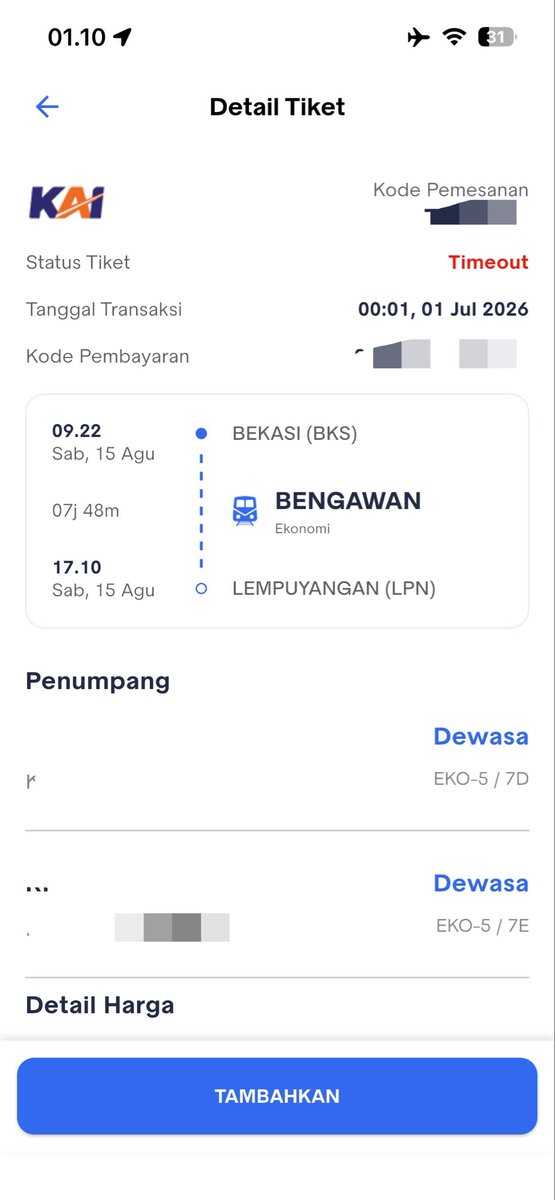 cherrykongie's tweet photo. @KAI121 min ini saya udah booking tiket dan langsung payment, saldo pun udah kepotong tapi tiket nya bisa ga dapet tuh gimana ceritanya? Sampai sekarang saldo masih belum balik, saya mau pesen tiket lagi min astaga. Minimal kalo emang ke cancel auto refund kek https://t.co/BKeoQnr1hx