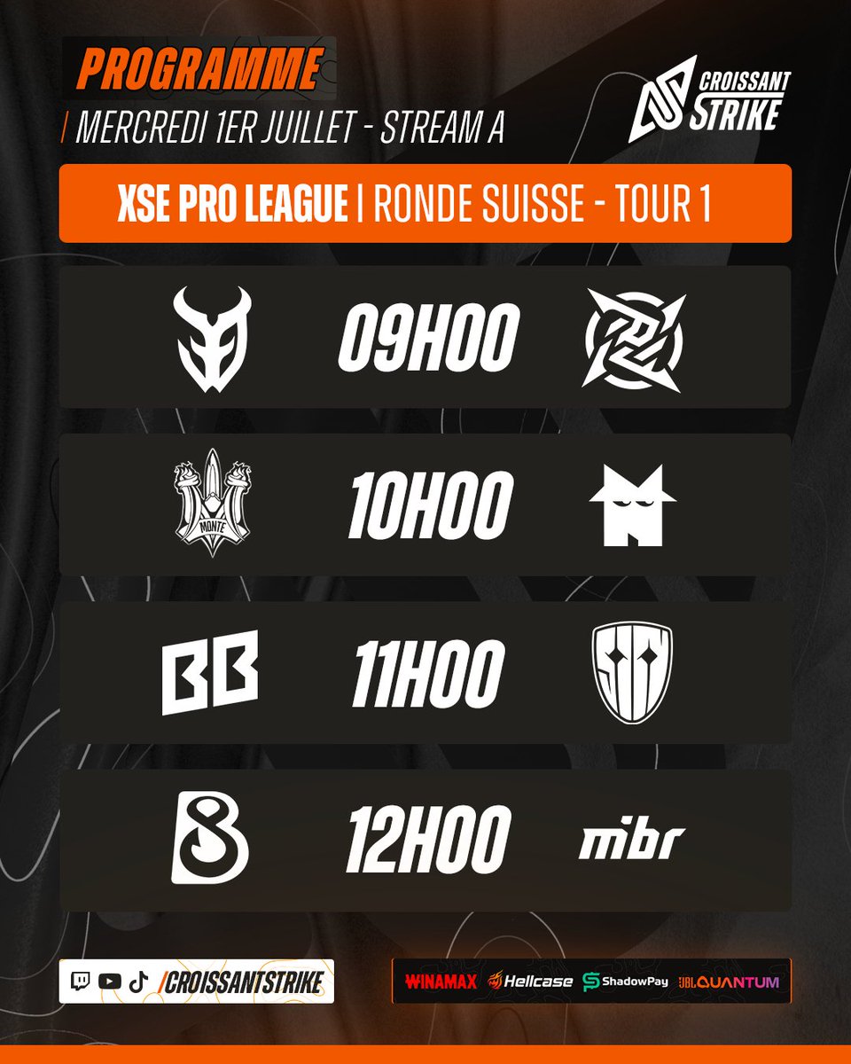 CroissantStrike's tweet photo. 🗓️ LA COMPÉTITION REPREND DÉJÀ ! 🤯

Premiers pas pour 🇫🇷 @Kursycs2 sous les couleurs de 🇫🇷 @3DMAXGaming, retour de 🇫🇷 @neityucsgo avec 🇪🇺 FaZe, et reprise de la compétition pour 🇫🇷 @afro_csgo et son équipe. 🥳 https://t.co/E67Cb3EL9y