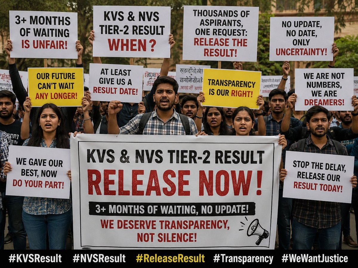 ROSHANYOGI13's tweet photo. More than 3 months have passed since the KVS &amp; NVS Tier-2 exams. Silence is unfair to thousands of aspirants. We respectfully request an official update—or at least an expected result date. Please end the uncertainty. @KVS_HQ @NVS_HQ @amitkilhor @cbseindia29

#KVS #NVS #Tier2 https://t.co/07hU1yeMMC