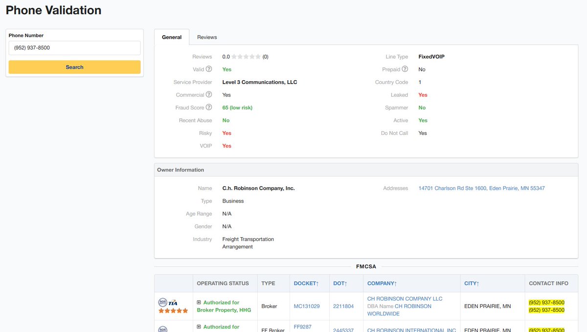 BrokerSnapshot's tweet photo. With BrokerSnapshot you can:
Identify who owns a number
See their address
Find related companies
Check fraud signals
Verify FMCSA connections
One phone number can reveal an entire business network. https://t.co/BGFRsUGi5C