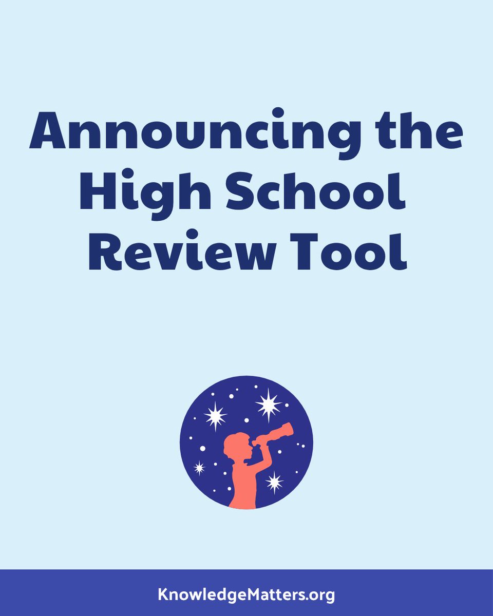 KnowledgeMatrs's tweet photo. 📢 New from Knowledge Matters!
The High School Review Tool is here—a new resource to identify content-rich, evidence-based English curriculum for grades 9–12.
Explore it: https://t.co/YacdxkZpA5
#KnowledgeMatters #CurriculumMatters https://t.co/ZwhcKfx8yT