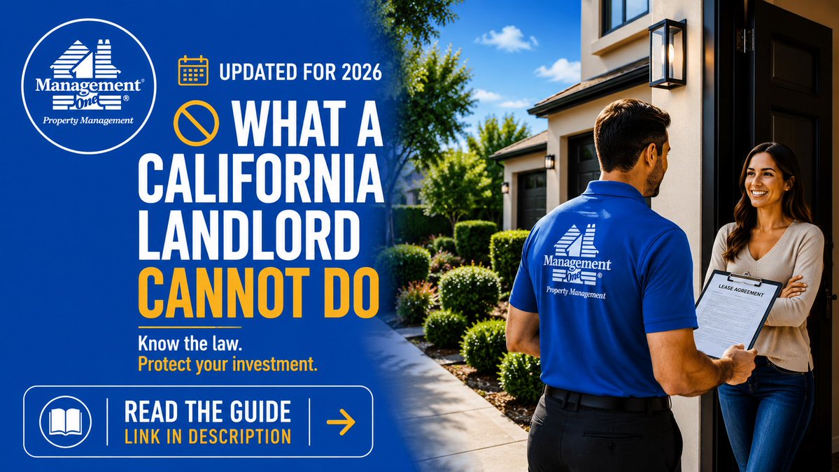 managementonepm's tweet photo. 🚫 California Landlords: Know the Law.

Understanding California landlord laws can help you avoid costly mistakes, stay compliant, and protect your rental property investment.

📖 Read our latest guide.

🔗 Link in the comments.

#LandlordTips #PropertyManagement #ManagementOne https://t.co/BAOr6182ND