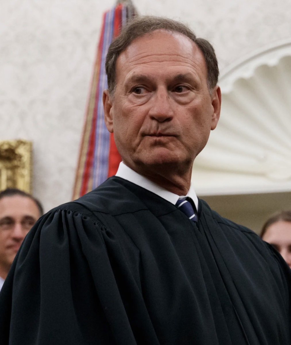 MAGAVoice's tweet photo. HOLY SH*T: Justice Alito is going Scorched earth after SCOTUS allowed Birthright Citizenship:

"In my judgment the court has made a mistake that will seriously affect the country's future."

"Suppose that a persons ONLY connection to this country is that he was born here to a mother who was present just long enough to give birth and then quickly return to her native country.

Suppose that country is a strategic adversary or enemy of the United States.

Suppose the child never visited the United States while growing and was inculcated with hatred of this country.

According to this court, now, that person is a citizen of the United States.

He can enter and leave the country as he pleases. He can travel the world on a United States passport.

Even if he plots to harm this country, he cannot be deprived of his status as a citizen, at least under current precedent”