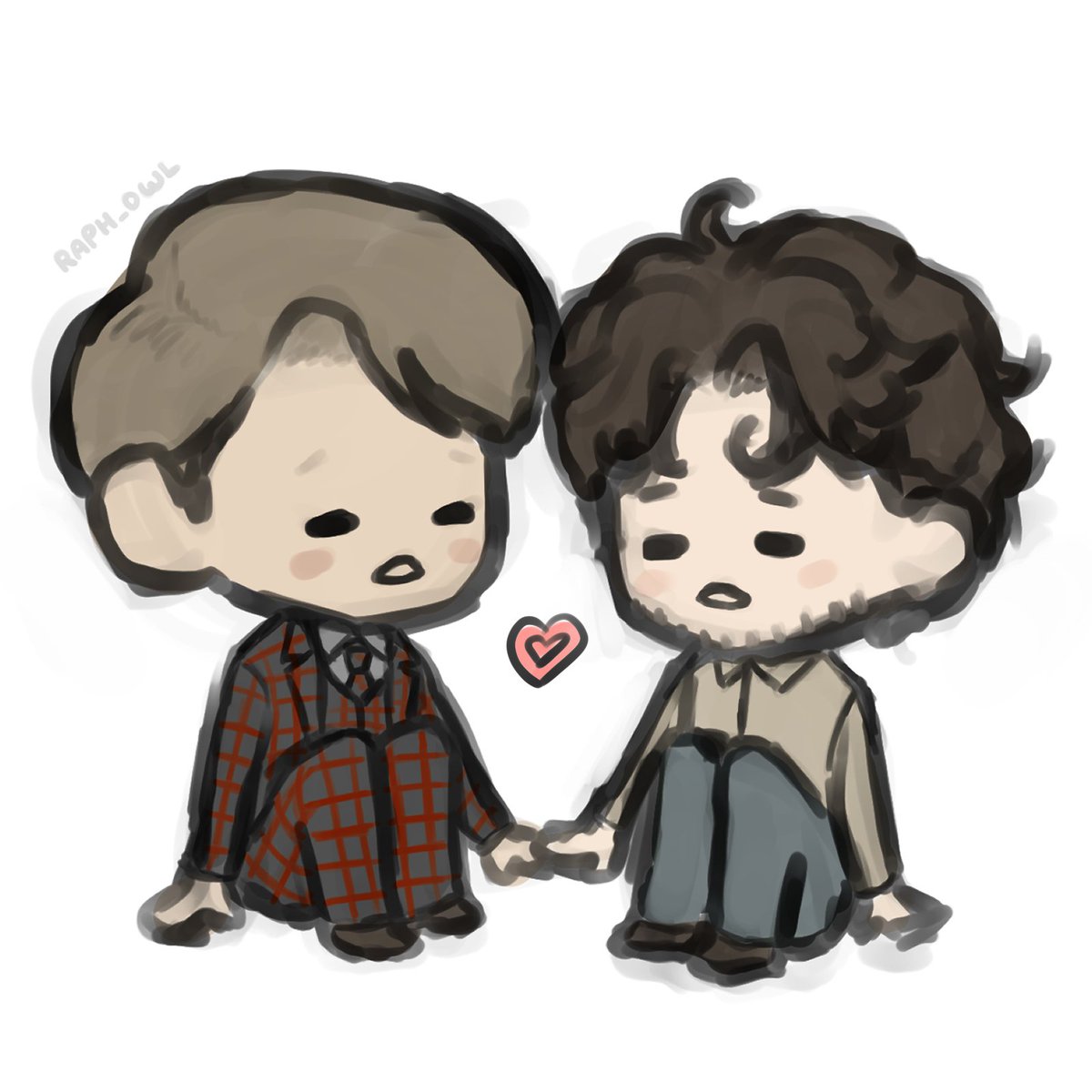 raph_owl's tweet photo. hannigram chibis for the last day of pride month 💕 https://t.co/e7JbLvuGEk